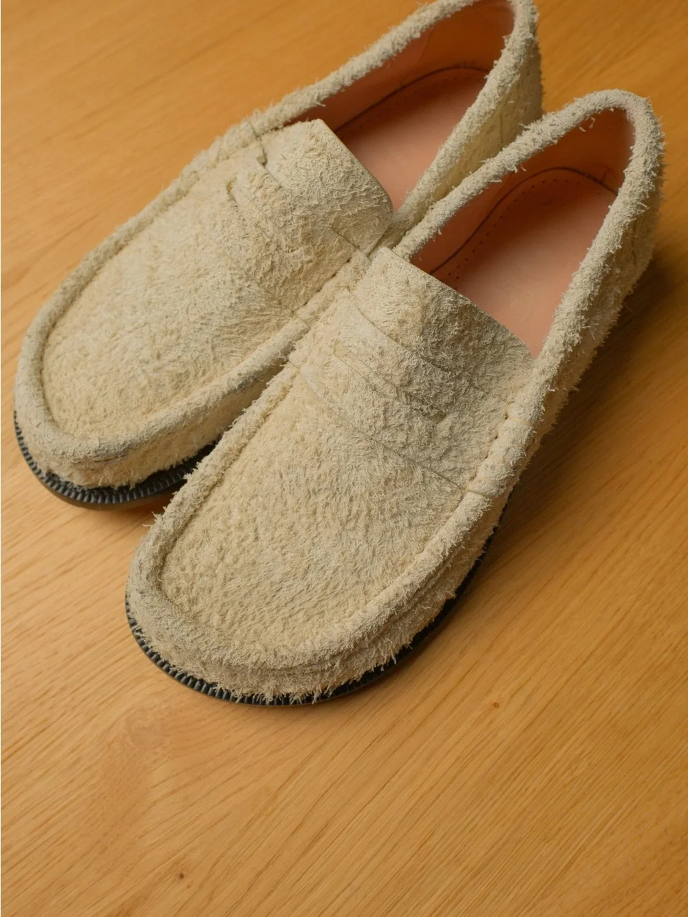 Loewe Campo Brushed Suede Loafers Canvas Soft White Women’s sz 39